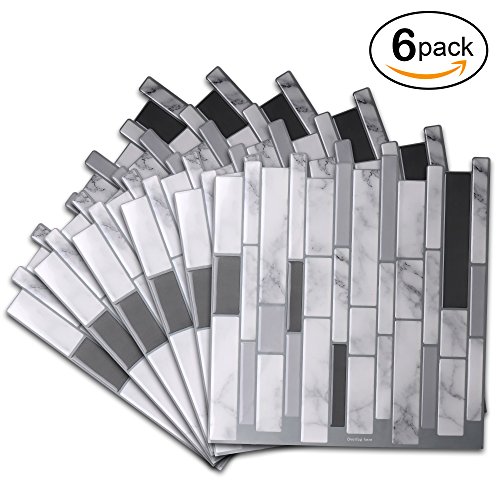 Vamos Tile Premium Anti Mold Peel and Stick Tile Backsplash,Stick On Backsplash Wall Tiles for Kitchen & Bathroom-Removable,Self Adhesive-10.62" x 10" (6 Sheets)
