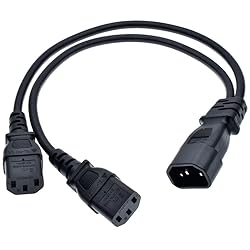 Toptekits C14 to 2X C13,C14 Splitter,(1ft/30cm) C14