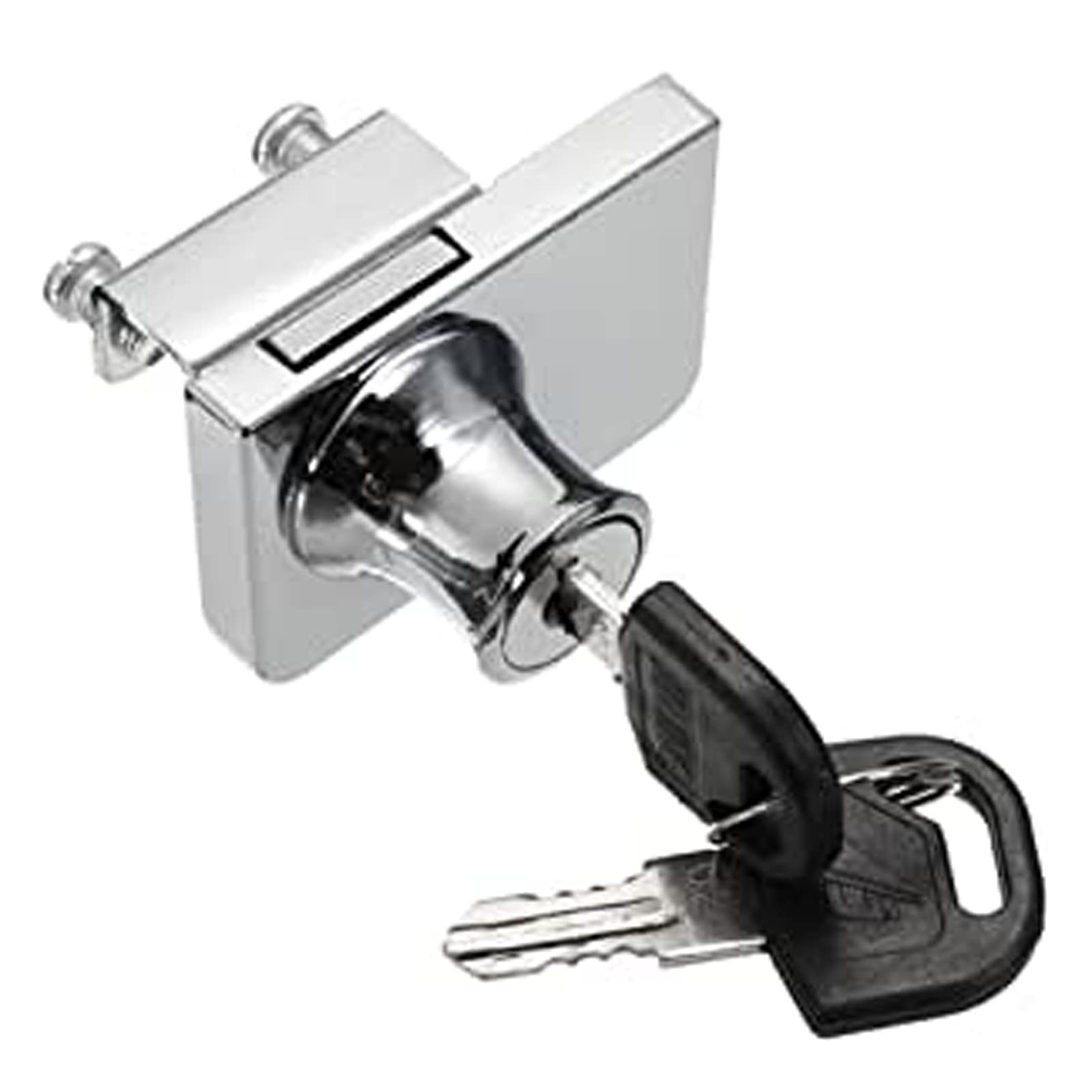 Chrome Plated Glass Cabinet Lock for IKEA with 2 Keys - Glass Window Lock Single Swing Cabinet Showcase Door Lock