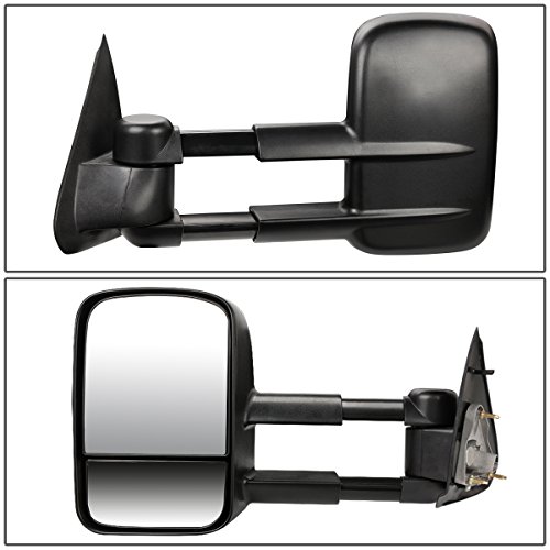 For Ford F150 F250 Pair of Black Textured Telescoping Manual Extenable Side Towing Mirrors