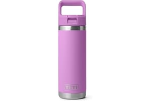 YETI Rambler 18 oz Bottle, Vacuum Insulated, Stainless Steel with Color Matching Straw Cap, Desert Bloom