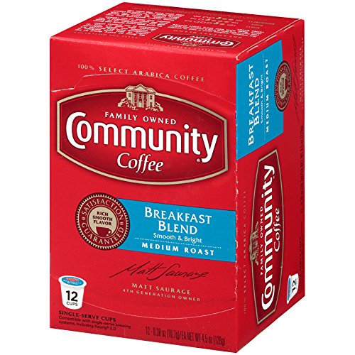 COMMUNITY COFFEE BREAKFAST BLEND, MEDIUM ROAST SINGLE-SERVE KEURIG K-CUP PODS, 12 COUNT (PACK OF 1)