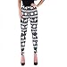 Ensasa Womens Autumn Winter Snowflake Graphic Printed Stretchy Leggings Pants, Black White Reindeer Large