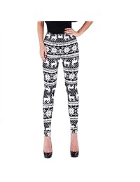 Leggings elásticos para dama, diseño de copo de nieve