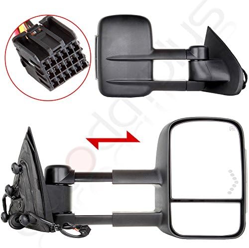 Scitoo For 2015-16 Silverado/Sierra 2500 HD/3500 HD 2014-16 Silverado/Sierra 1500 Side Mirrors Power Heated Smoke & Arrow Signal Light Towing Mirror