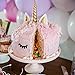 GmakCeder Unicorn Cake Topper ,Reusable Unicorn Horn, Ears and Eyelashes Party Cake Decoration Value Set for Baby Shower, Birthday Party (6inch) (6inch)