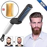 Beard Straightening Comb Electric Beard Hair Comb for Men Straightening Comb Curly Hair straightener Curler Comb Men's Style Magic Massage for DIY Flexible Modeling Natural Side Hair Detangling