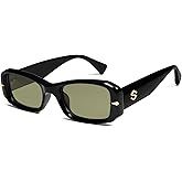 SOJOS Retro Rectangle Polarized Sunglasses Women Men 90s Sunnies UV Protection Womens Mens Sun Glasses SJ2366