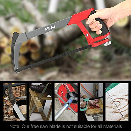 AIRAJ 12 in Hacksaw Frame with 45/90 Degree Angled Heavy Duty Hand Saw