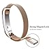 For Fitbit Alta HR and Alta Bands, Maledan Stainless Steel Milanese Loop Metal Replacement Accessories Bracelet Strap with Unique Magnet Lock for Fitbit Alta HR and Alta Rose Gold Small
