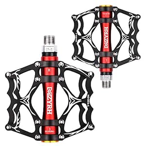 Lypeat Mountain Bike Pedals, 3 Bearing Composite 9/16 Bicycle Pedals High-Strength Non-Slip Surface for Road BMX MTB…