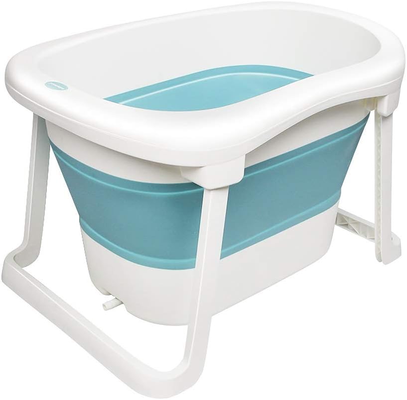 Amazon Com Portable Foldable Bathtubs For Kids Folding Baby Swimming Pool Toddler Soaking Bathtub Small Bathtubs For Small Bathrooms Color Blue Home Improvement