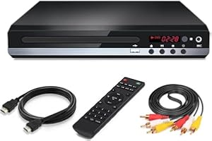 METRICSQUARE Home DVD Player for TV CD Player HDMI and RCA Cables Remote Control USB Input 1080p All Region Free Breakpoint Memory Support TV Monitor and Projector