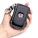 QZS Black Leather Car Key Case Coin Holder Zipper Remote Wallet Key Chain Bag (Honda)