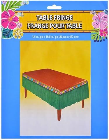 Green Luau Grass Table Skirt Fringe Party Fun