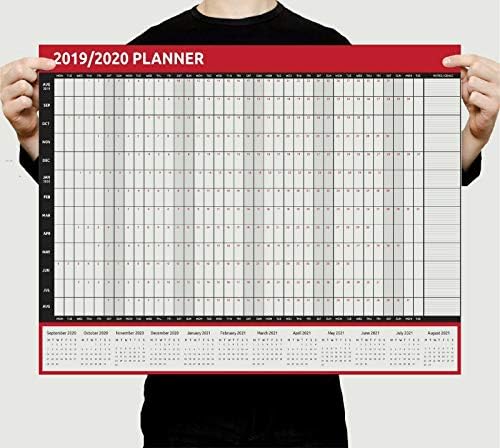 2019 2020 A2 Size Student Academic Year Wall Planner Calendar Pack of 1,2,3 Aug to Aug Family Planner Boys Girls Home & Office Glossy 135g/m² Art Paper (Pack of 3)