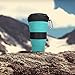 DARUNAXY Collapsible Travel Cup - Silicone Folding Camping Cup Sport Bottle with Lids - Expandable Scald-Proof Drinking Cup - 19 OZ Portable Bottle (Green)