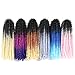 Spring Twist Hair Ombre Colors 3 Packs Synthetic Braiding Hair Extensions 8 inch fashion Crochet Braids(3 Packs,Black Grey)