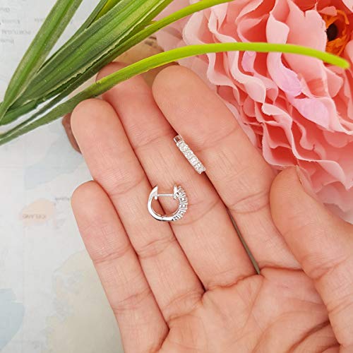 Dazzlingrock Collection 0.50 Carat (ctw) 14K Round Lab Grown White Diamond Ladies Hoop Earrings 1/2 CT, White Gold