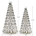 glasburg Light Up Mercury Glass Christmas Tree Tabletop Tree Pack of 2 (Antique Silver)