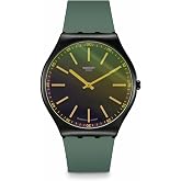 Swatch Skin Irony 42 Unisex Watch Casual Polymer Green Quartz Waterproof Green Vision
