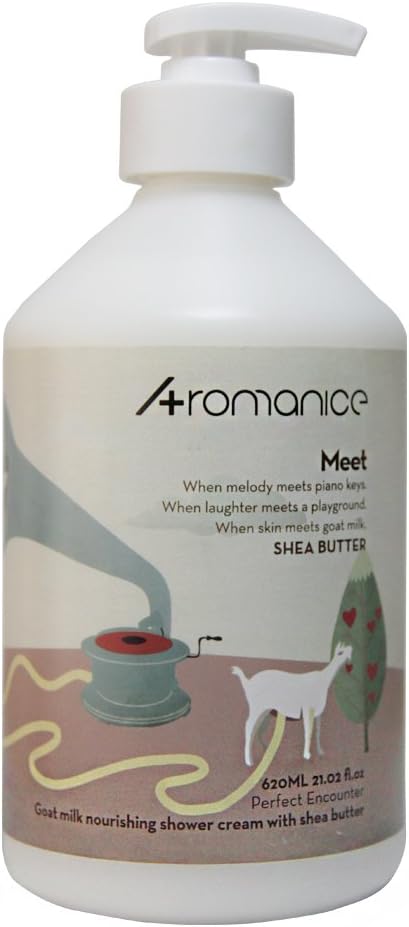 Aromanice Goat Milk Shower Cream,Shea Butter,Daily Nourishing Moisturizing Body Wash,620ML(20.9 Oz)