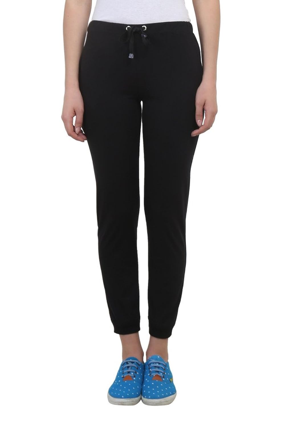 vimal black cotton blend trackpant for women