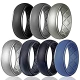 Egnaro Silicone Wedding Ring for Men, Particularly Breathable Mens' Rubber Wedding Bands, Size 8 9 10 11 12 13, for Athletes Crossfit Workout