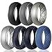 Egnaro Silicone Wedding Ring for Men, Particularly Breathable Mens' Rubber Wedding Bands, Size 8 9 10 11 12 13, for Athletes Crossfit Workout