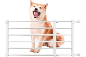 STONEGLOW Short Dog Gate Expandable Dog Gate 22"-39.37" to Step Over,Pressure Mount Small Pet Gate,Low Pet Gate-Adjustable,Puppy Gate Indoor for Doorway,Stairs (White, M(14.17''H))