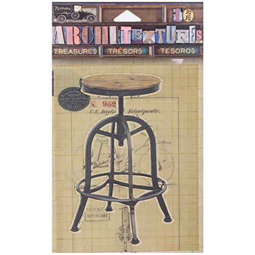 7 Gypsies Architextures Treasures Adhesive Embellishments - Drafting Stool 4"