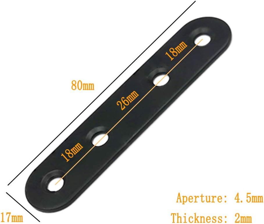 BuxiuGK 10 Pieces 80x16 mm Flat Brace Flat Bracket Stainless Steel Heavy Duty Straight Repair Joining Mending Flat Bracket for Furniture Fixation - Image 3