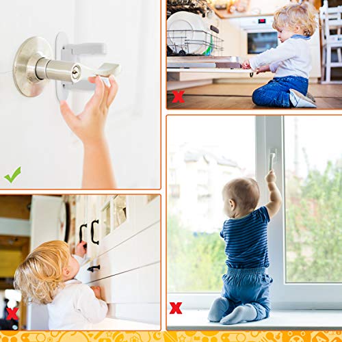 Baby Proofing Door Lever Locks - (Pack of 4) | Door Handle Child Safety Lock | Safety Door Locks for Kids … - Thumbnail 7