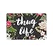 Hi,Doormat Thug Life Flowers Doormat Entrance Mat Rug Indoor/Outdoor/Front Door/Bathroom Mats Rubber Non Slip 23.6 X 15.7 Inch