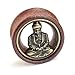8mm-22mm Brass Buddha Dangle Wood Ear Gauges Piercing Flesh Tunnels Plugs Statement Earrings