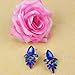 Bestpriceam Fashion Women Lady Rhinestone Crystal Drop Alloy Ear Studs Earrings (Blue)