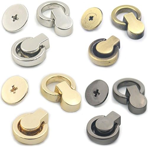 Bluemoona 10 Sets - Alloy Head Button Stud O Rings Screwback 8mm Spot Screw Chicago Nail Bag Purses Rivets Gunblack
