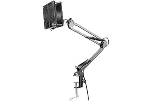 KULANNDER Adjustable Solder Smoke/Fume Absorber, Remove Fume Extractor Absorber Fan Quiet Working Fan with Adjustable Table Clamp for ESD Soldering Station Work, Eliminate Toxic Fumes helpful for Health