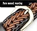 T-PERFECT LIFE Women's Trendy Retro Leather Braided Belt with Bronze Buckle