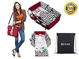 3 in 1 Travel Bassinet Diaper Bag Change Mat, Non Toxic, Waterproof Premium Quality, Lightweight, Baby Travel Crib, Stroller Handles, Bonus Free Draw-String Bag, Mulitfunctional Portable Carry Cot