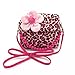 Aligle Little Girl Beauty Set Plush Flower Handbag + 2 Hair Clip + Necklace and Bracelet (Leopard)