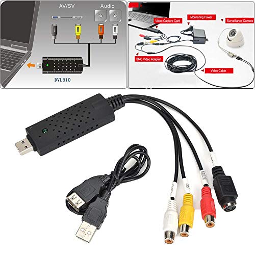 Genenic USB 2.0 Audio Video VHS to DVD PC Converter Capture Card Adapter Win 7 8 64 32 B