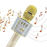 Wireless Bluetooth Karaoke Microphone LEKAMXING Microphone For Holiday gifts & Birthday Day Party Portable Hand Speaker Stereo Player KTV Karaoke Mic for iPhone/Android/iPad/Sony/TV and All Smartphone