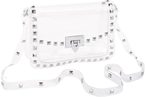 COROMAY Clear Purse for Women, Clear Crossbody Bag Stadium Approved, Fashion Rivet Decor Clear Purses