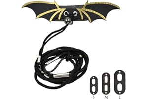 CYHAEN 3 Size Pack Bearded Dragon Leash and Harness Set, Bearded Dragon Harness, Soft Leather Detachable Adjustable Reptile Lizard Leash Bearded Dragon (Golden)