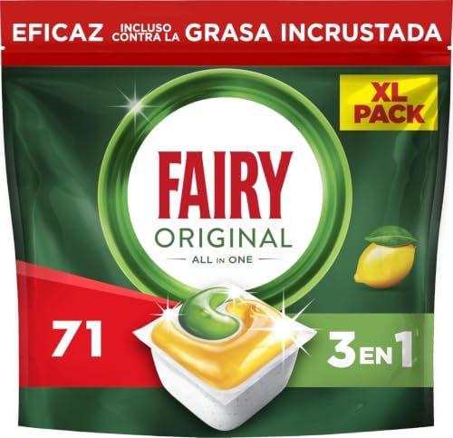 Cápsulas para máquina de lavar louça fairy original all in one limão, 71 cápsulas
