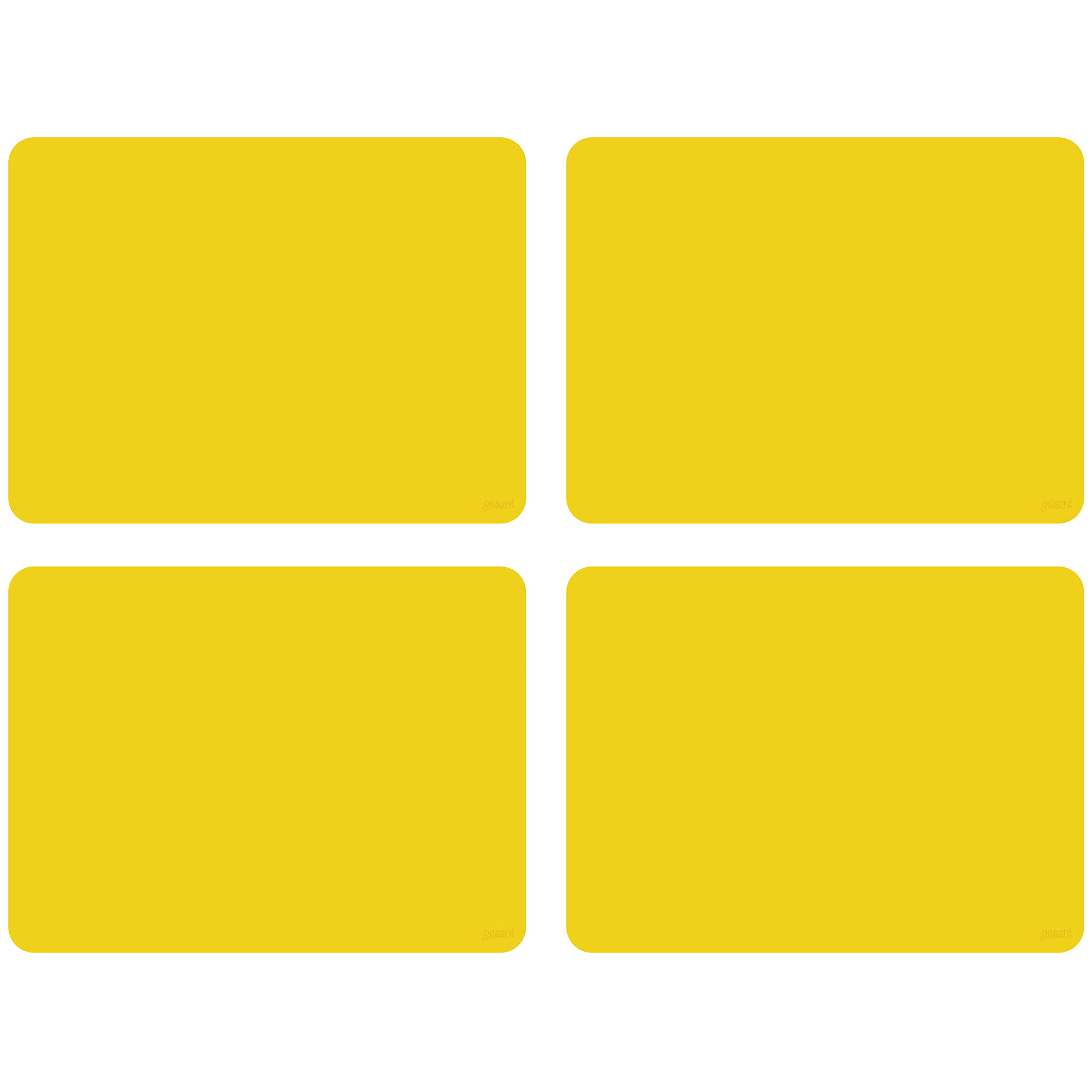 Photo 1 of GASARÉ, Placemats Set of 4, Silicone Placemats, Table Mats, Non-Slip, Easy to Clean, Heat Resistant, Flexible, 20% Thicker, 16 x 12 inches x 1.1mm, Yellow