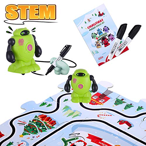 Kidswon Drawbot Inductive Robot Follow Black Line Educational Toys 