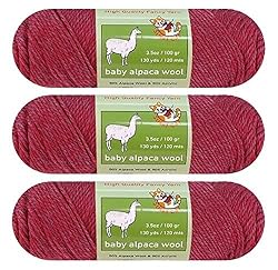 3-Pack Baby Alpaca Yarn Wool Blend Crochet and