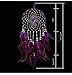 no!no! Large Indian Circle Dream Catcher Wind Chimes Purple Feather Traditional Style Pendant Wall Hanging Home Decoration Gift